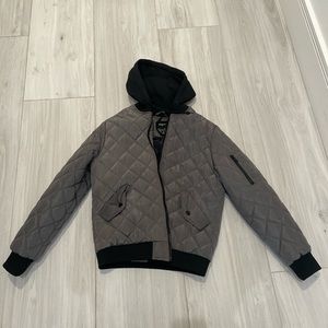 Forever 21 Grey and Black Bomber Jacket